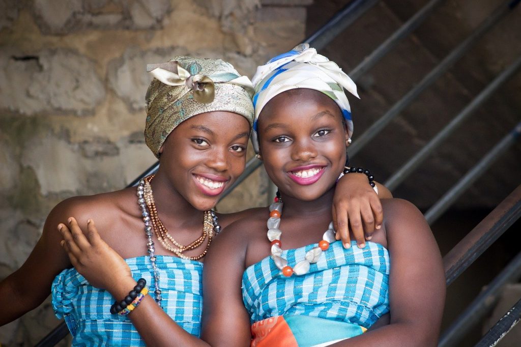Happy African girls